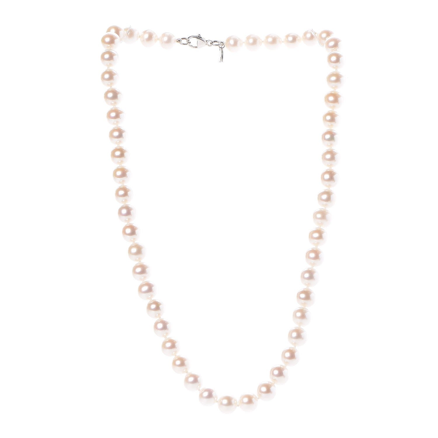 Tiffany Sterling Silver Freshwater Cultured Pearl 9-10mm Ziegfeld Necklace 3 of 5