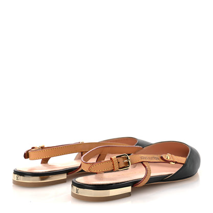 Louis Vuitton Calfskin Blossom Slingback Flat Ballerina 36 Black 5 of 12