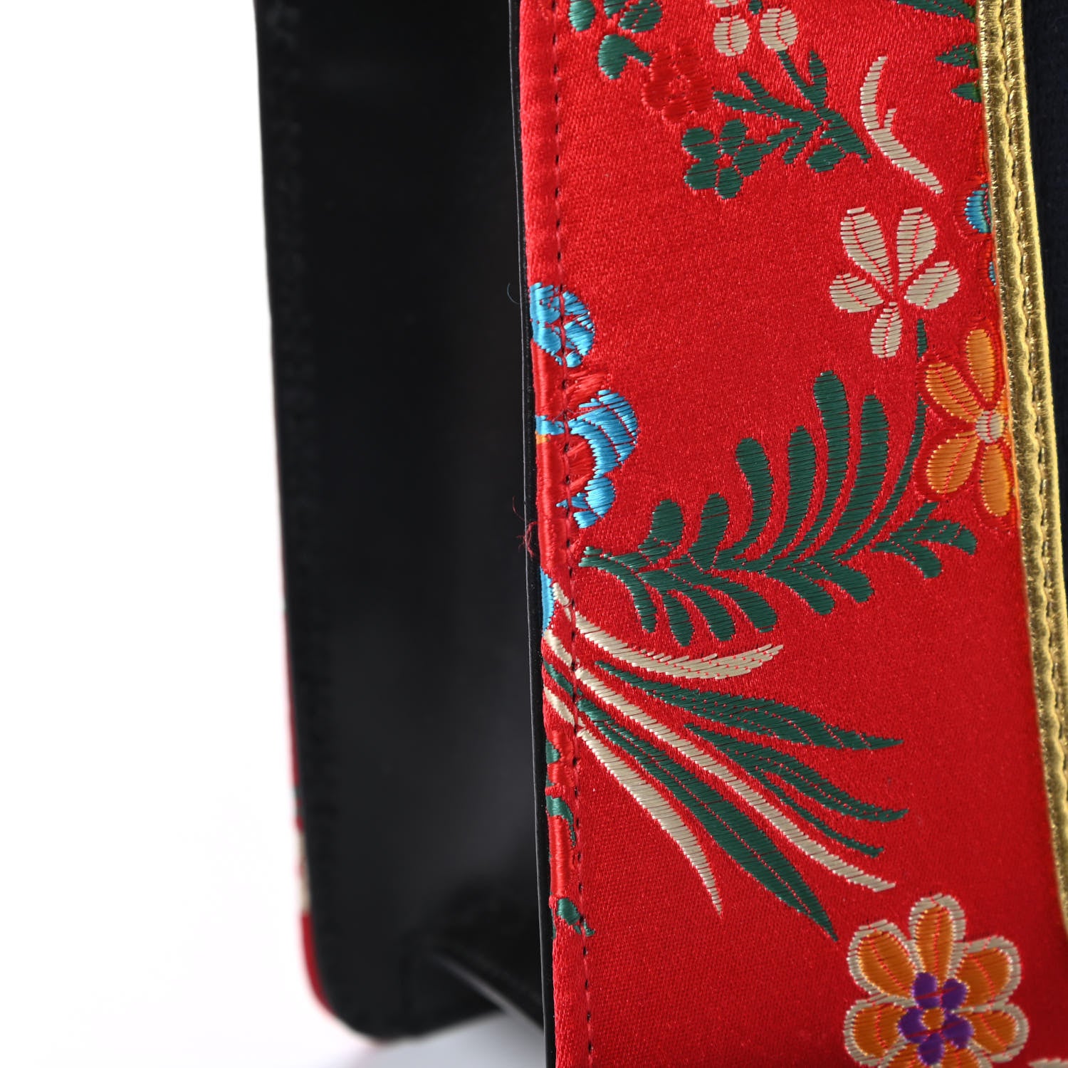 Gucci Jacquard Floral Mini Sylvie Top Handle Bag Red Multicolor Black 12 of 12