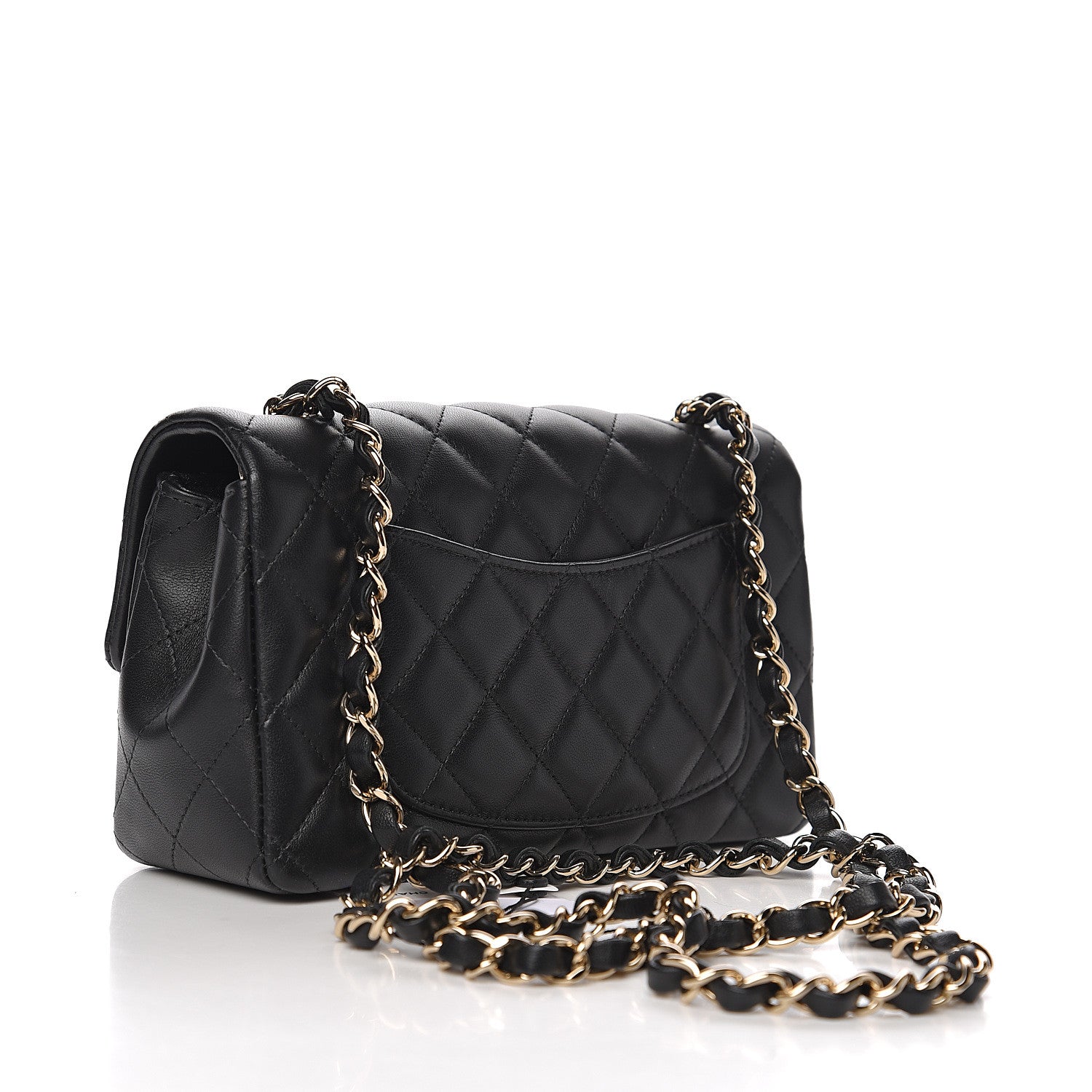 Chanel Lambskin Quilted Mini Rectangular Flap Black 2 of 10