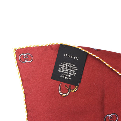 Gucci Silk Twill Poket Logos Pocket Square Red 3 of 3