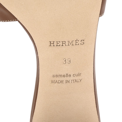 Hermes Calfskin Oasis Sandals 39 Gold 7 of 9