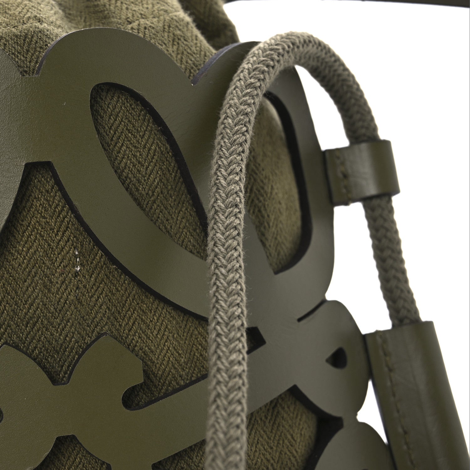 Loewe Smooth Calfskin Paula's Ibiza Small Anagram Cutout Tote Olive 11 of 11
