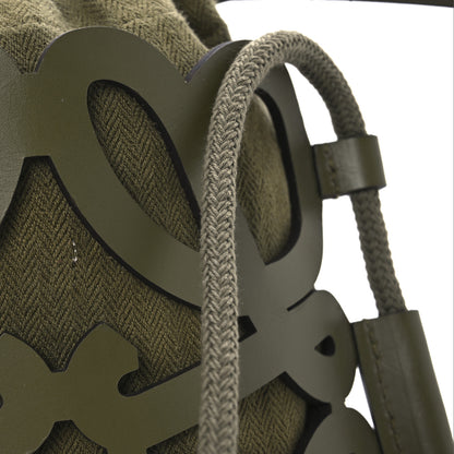 Loewe Smooth Calfskin Paula's Ibiza Small Anagram Cutout Tote Olive 11 of 11