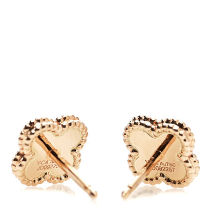 Van Cleef & Arpels 18K Rose Gold Sweet Alhambra Earrings 4 of 5