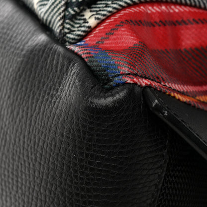 Burberry Laminated Tartan Patchwork Medium Rucksack Backpack Military Red 24 of 24