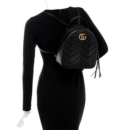 Gucci Calfskin Matelasse GG Marmont Backpack Black 2 of 7