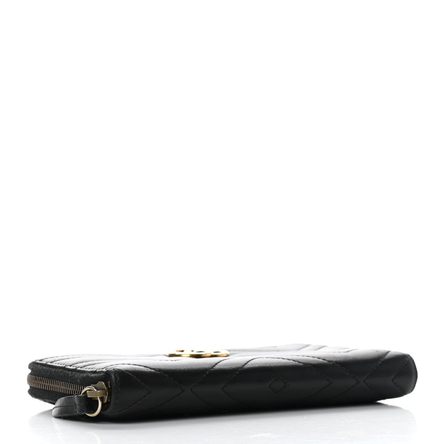 Calfskin Matelasse GG Marmont Zip Around Organizer Wallet Black