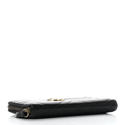Gucci Calfskin Matelasse GG Marmont Zip Around Organizer Wallet Black 4 of 10
