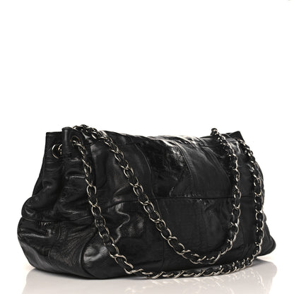 Chanel Lambskin Patent Calfskin Brooklyn Patchwork Accordion Flap Black 2 of 10