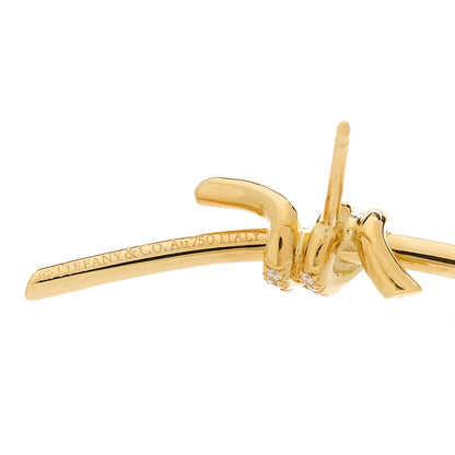 Tiffany 18K Yellow Gold Diamond Tiffany Knot Earrings 4 of 5
