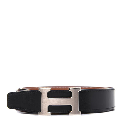 Hermes Box Togo 32mm H Belt 85 Black Gold 1 of 8