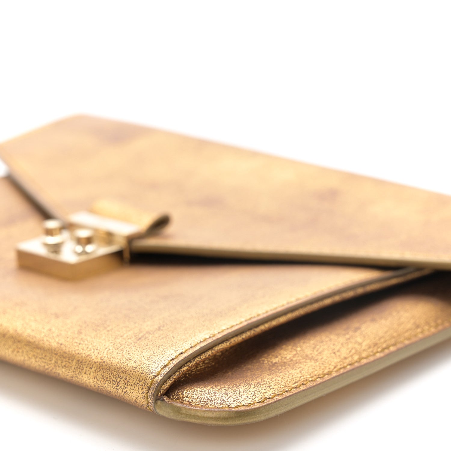 Christian Dior Metallic Calfskin Chain Crossbody Flap Gold 10 of 10