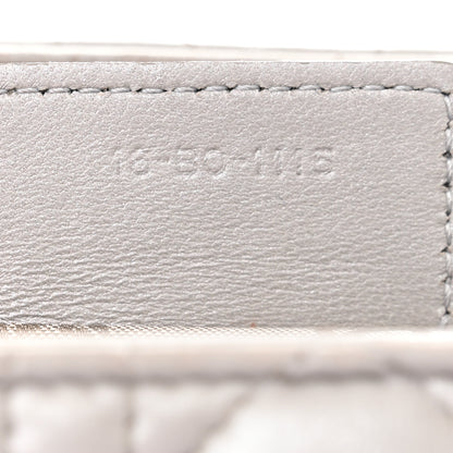 Christian Dior Metallic Lambskin Cannage Medium Lady Dior Silver 7 of 10