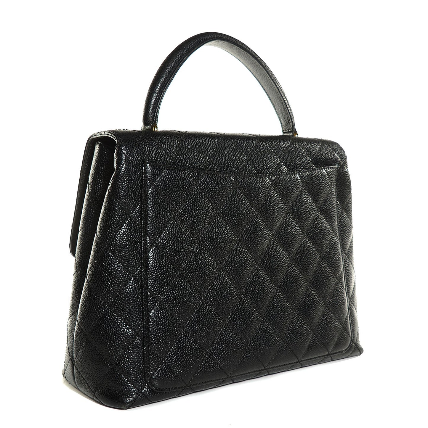 Caviar Quilted Jumbo Kelly Flap Black