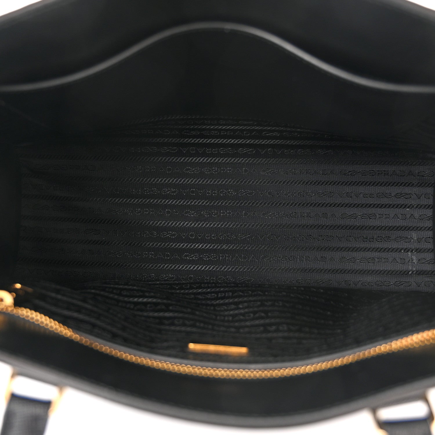 Prada Saffiano Lux Logo Embossed Large Shoulder Tote Handbag Black 5 of 11