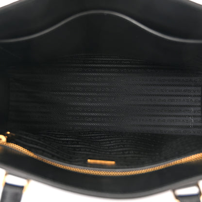 Prada Saffiano Lux Logo Embossed Large Shoulder Tote Handbag Black 5 of 11