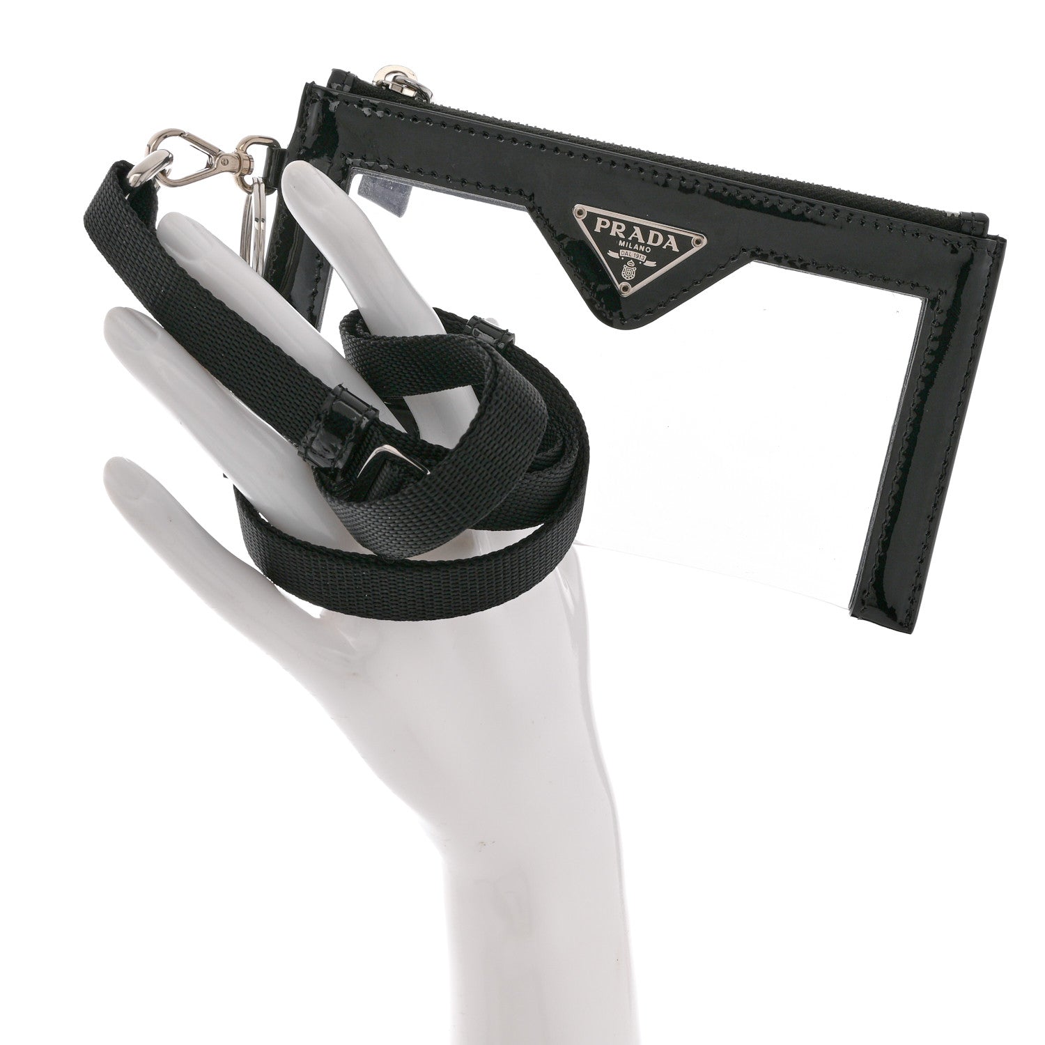 Prada Vernice PVC Card Holder Black 2 of 8