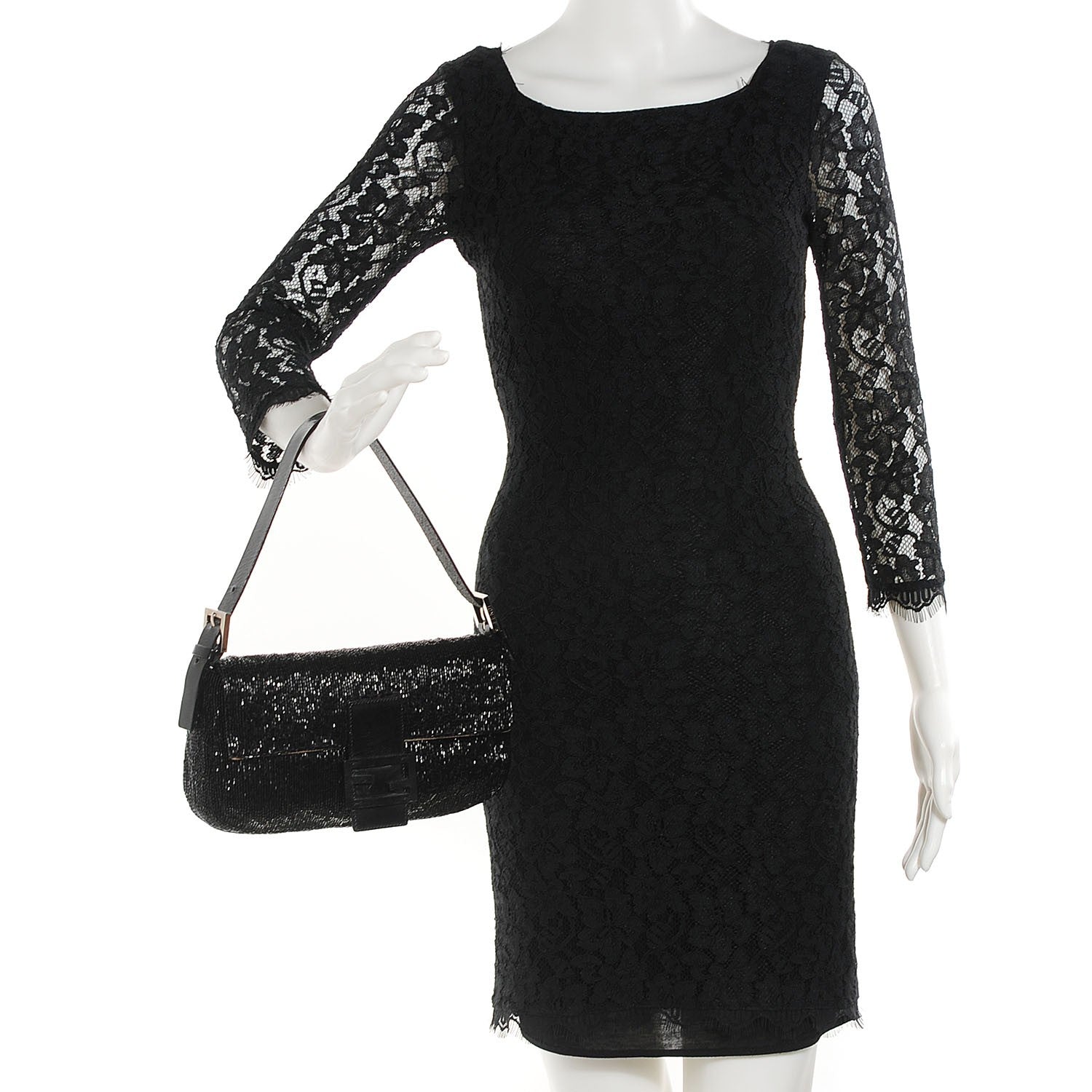 Fendi Beaded Baguette Black 2 of 8