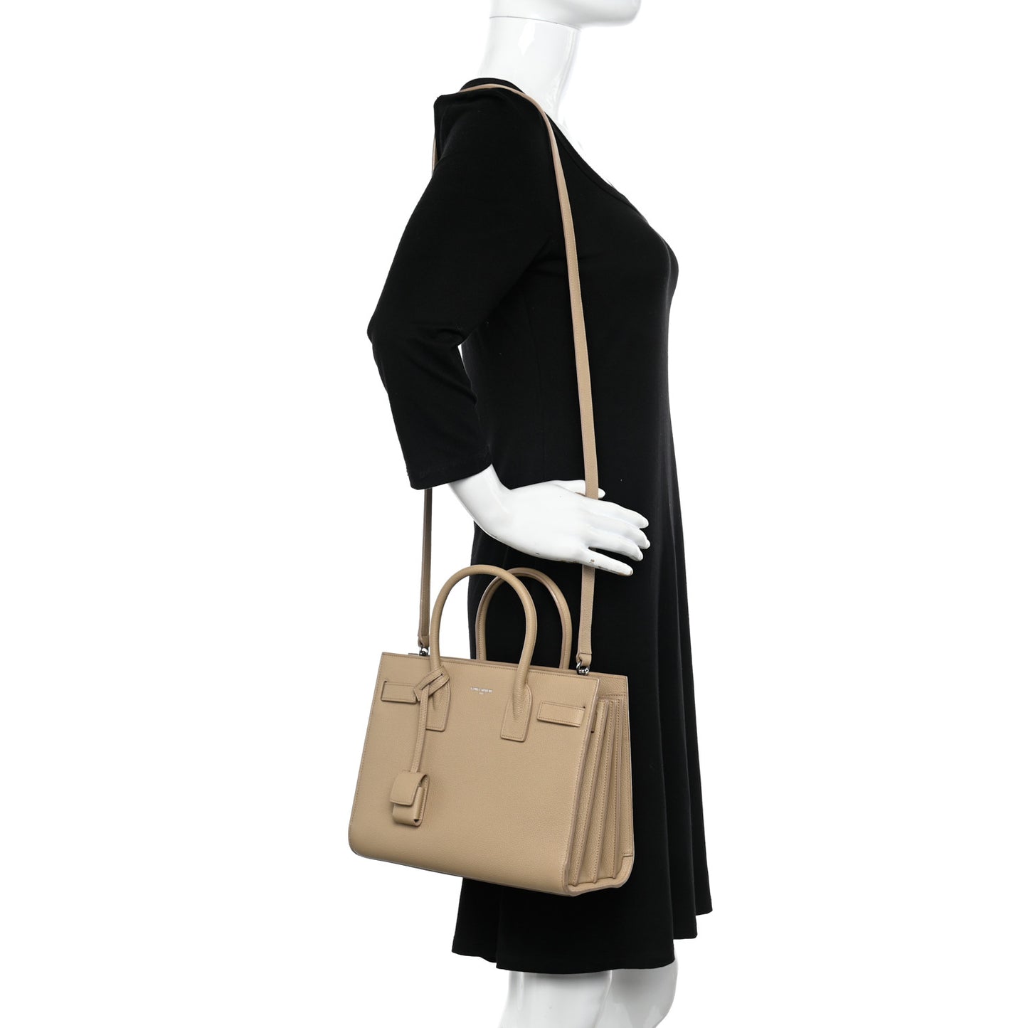 Grained Calfskin Baby Sac De Jour Dark Beige