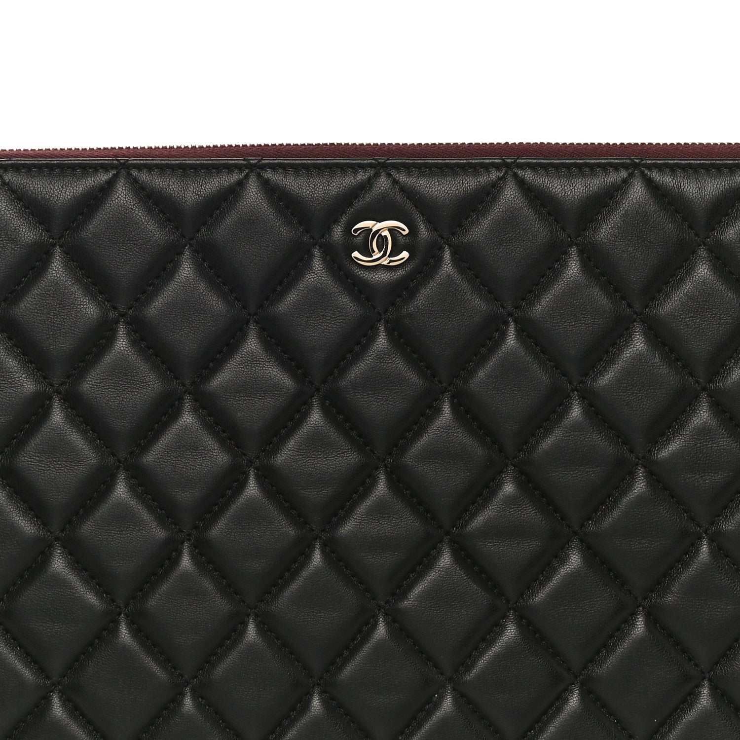 Chanel Lambskin Quilted Large Cosmetic Case Black 8 of 11