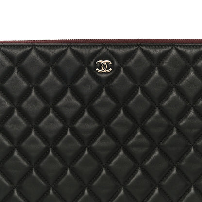 Chanel Lambskin Quilted Large Cosmetic Case Black 8 of 11