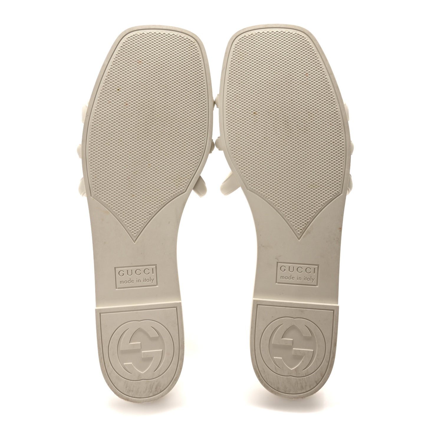 Rubber Interlocking G Womens Slide Sandals 39 Mystic White