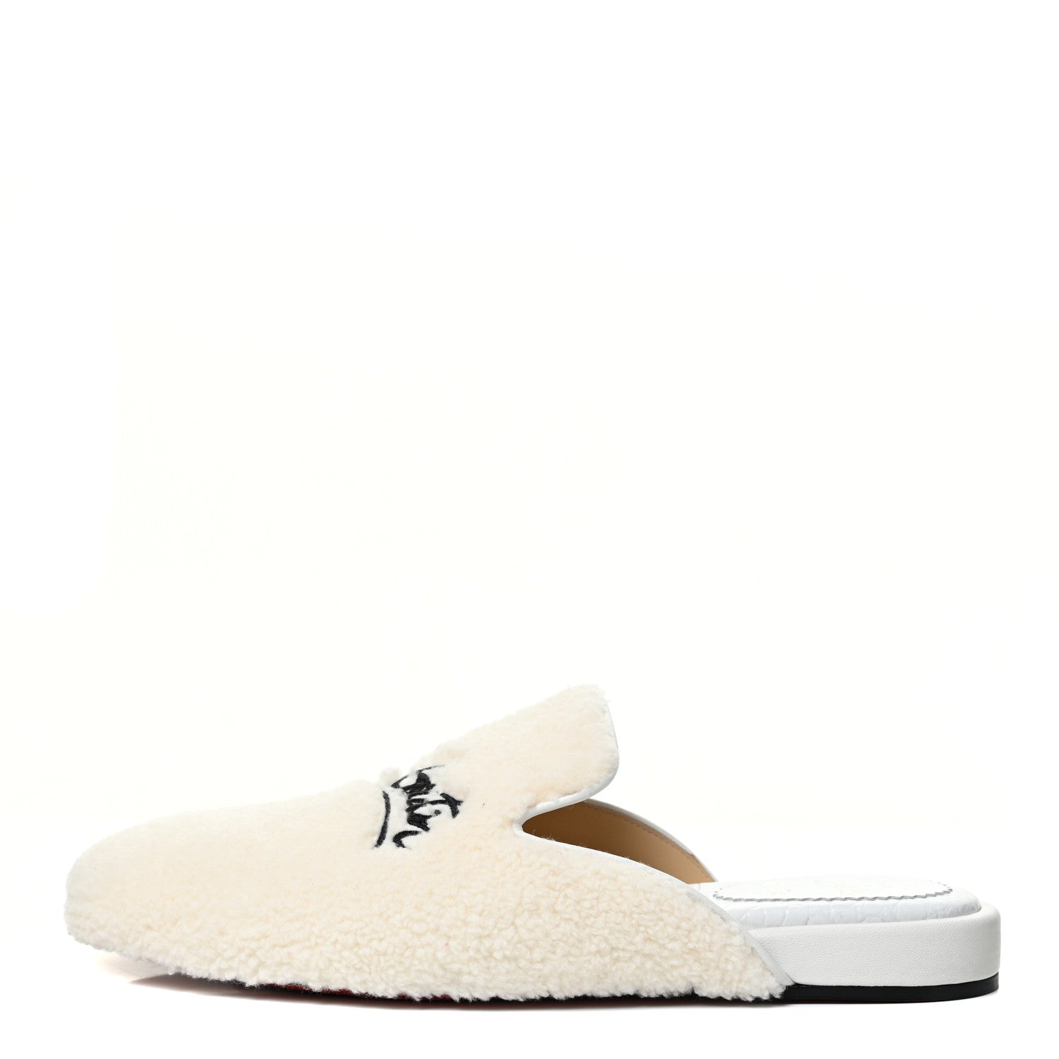Christian Louboutin Shearling Womens Coolito Donna Loafer Mules 39 Navy White 1 of 11