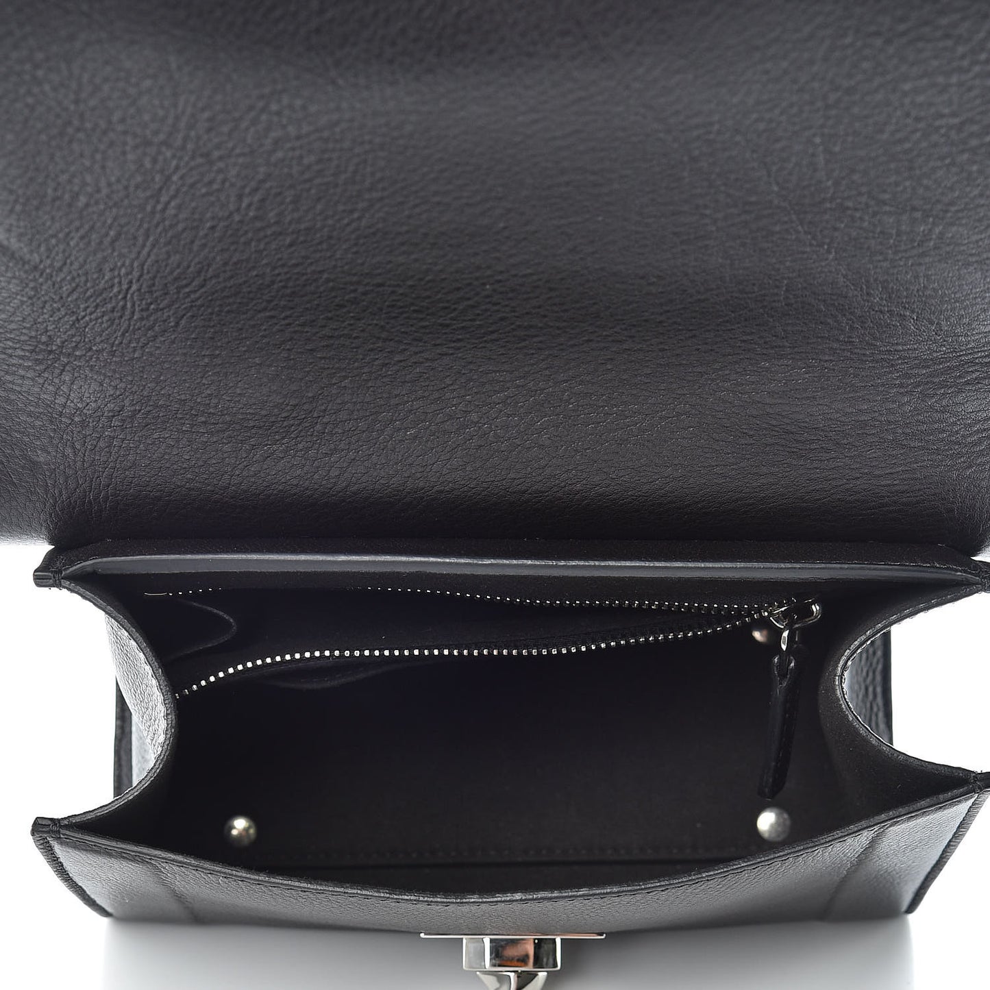Grained Calfskin Mini Shark Lock Satchel Black