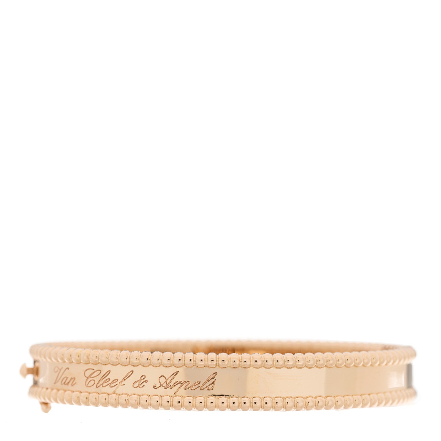 Van Cleef & Arpels 18K Rose Gold Perlee Signature Bangle Bracelet XS 2 of 4