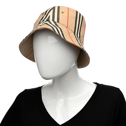 Burberry Technical Cotton Reversible Icon Stripe Bucket Hat L Archive Beige 2 of 11