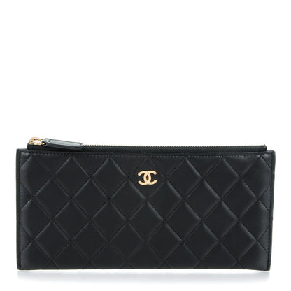 Chanel Lambskin Quilted Zip Pouch Black 1 of 8