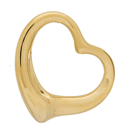 Tiffany 18K Yellow Gold 36mm Elsa Peretti Open Heart Pendant 1 of 4