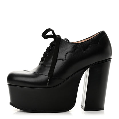 Gucci Malaga Kid Otis Lace Up Platform Pumps 36.5 Black 1 of 11