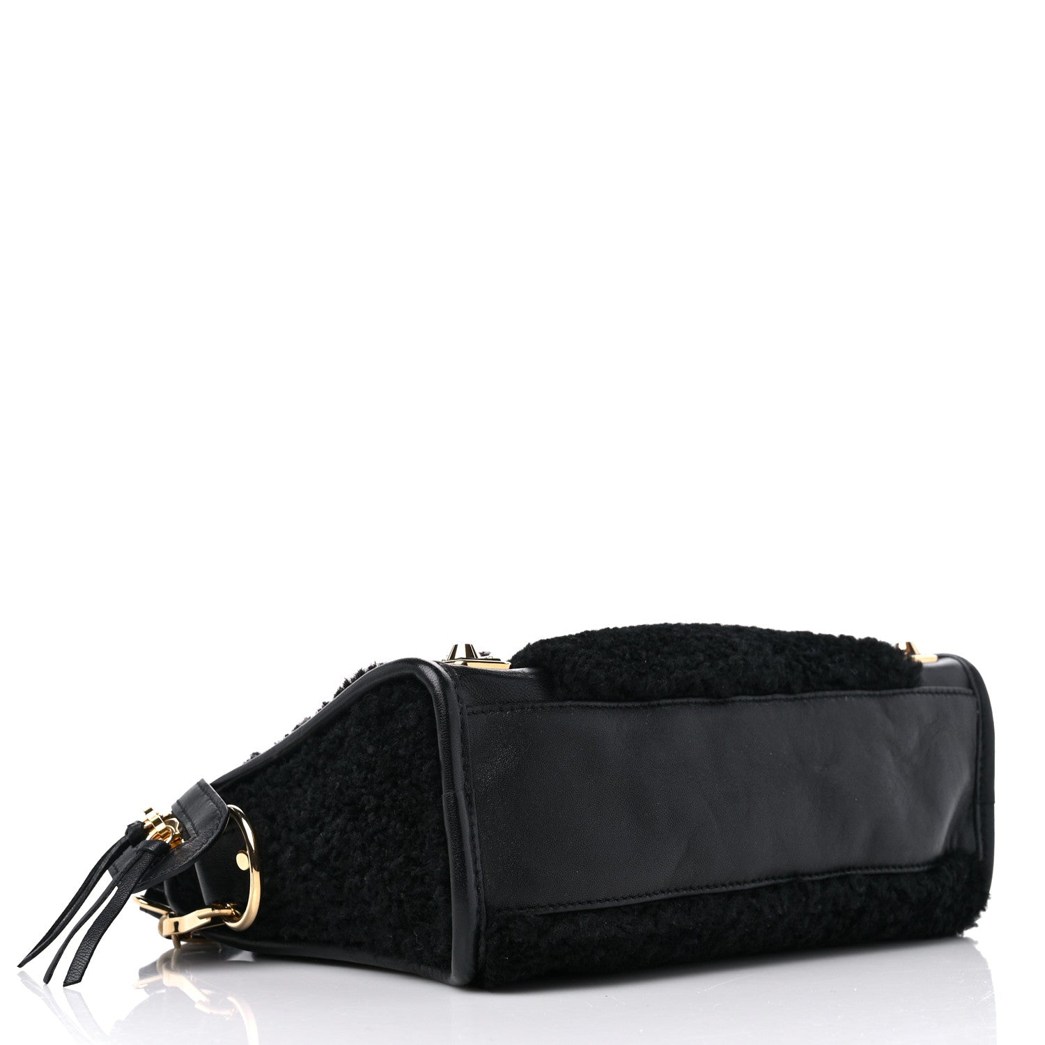 Balenciaga Shearling Gold Metallic Edge Hardware Mini City Black 5 of 12