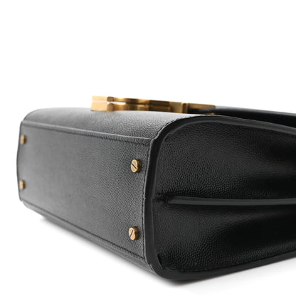 Saint Laurent Grain de Poudre Mini Classic Monogram Cassandra Top Handle Black 10 of 10