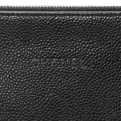 Chanel Grained Calfskin Shopping Fever Logo Zip Pouch Black 7 of 10
