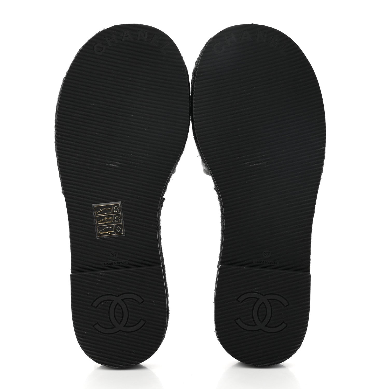 Chanel Lambskin Espadrille Mule Sandals 37 Black 5 of 8