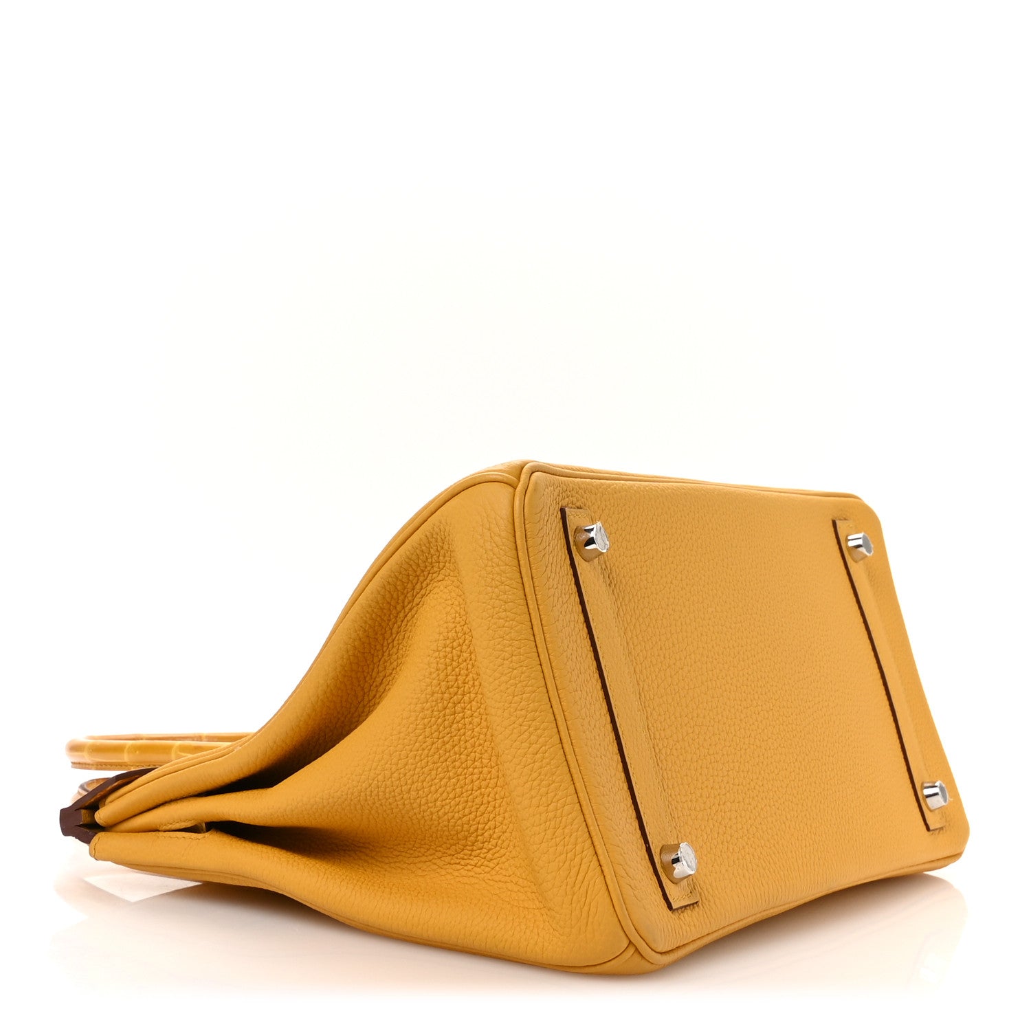Hermes Togo Shiny Niloticus Crocodile Birkin Touch 30 Jaune Ambre 4 of 11