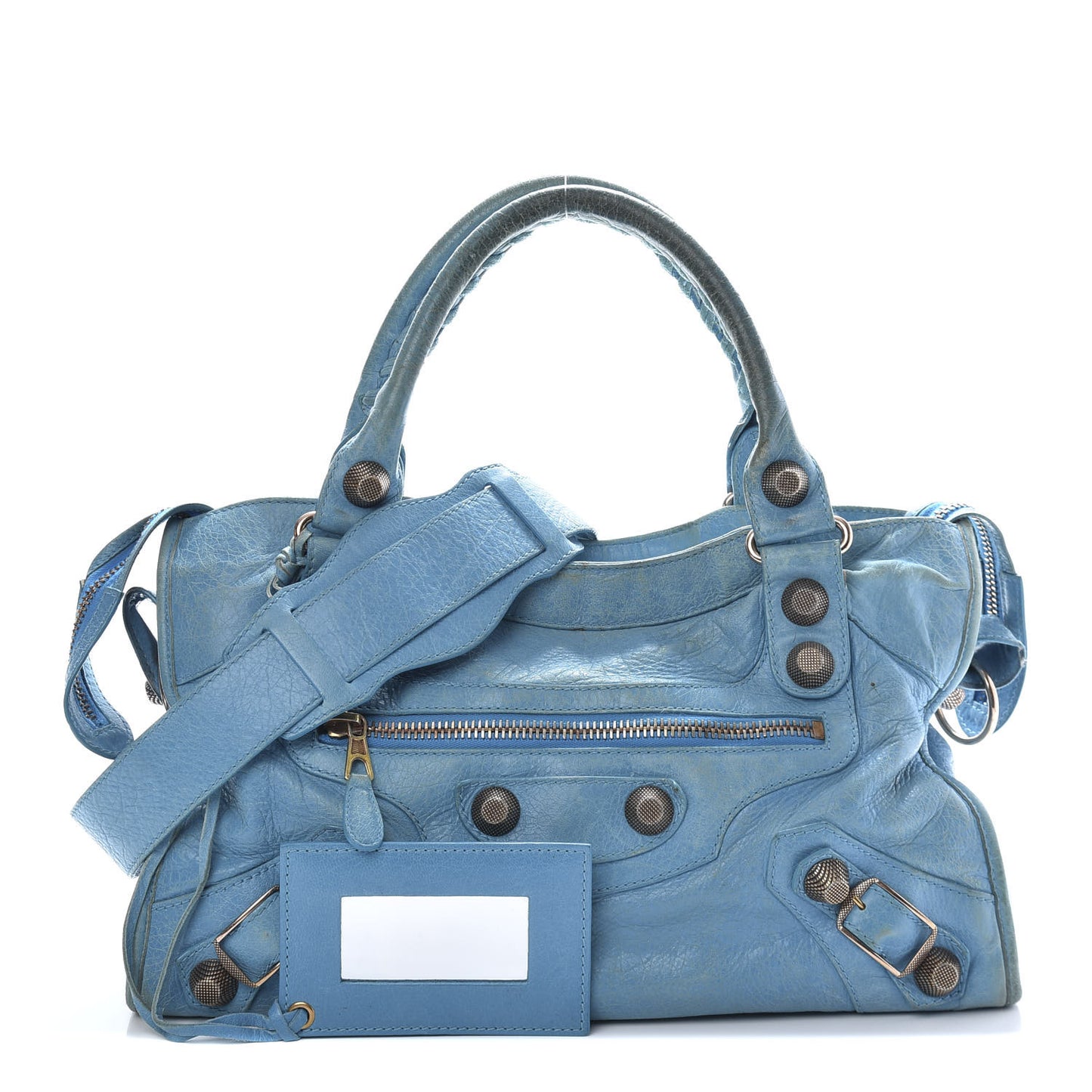 Agneau Giant 21 Silver Hardware City Bleu Paon