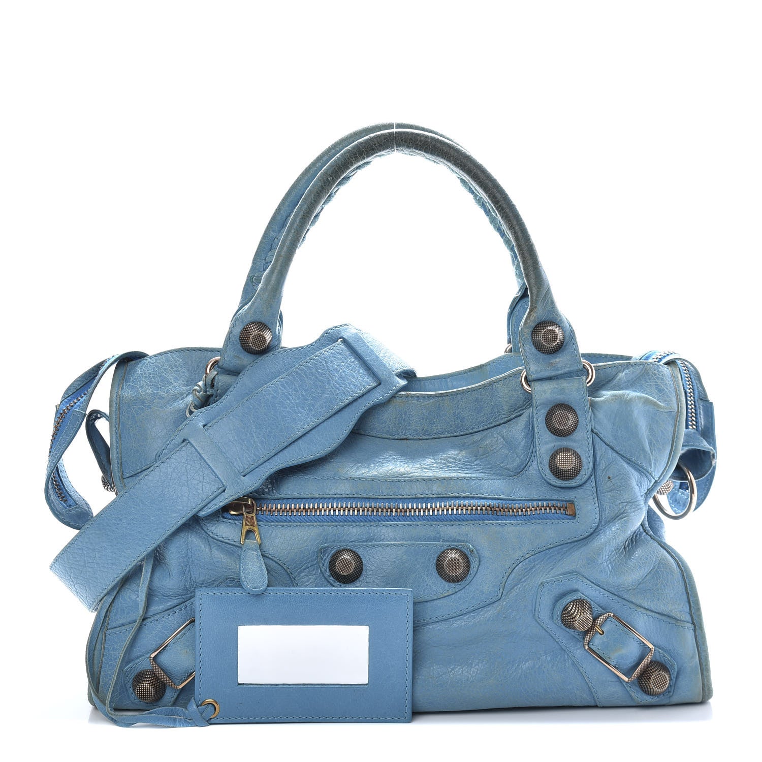Balenciaga Agneau Giant 21 Silver Hardware City Bleu Paon 1 of 10
