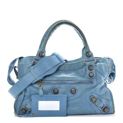 Balenciaga Agneau Giant 21 Silver Hardware City Bleu Paon 1 of 10