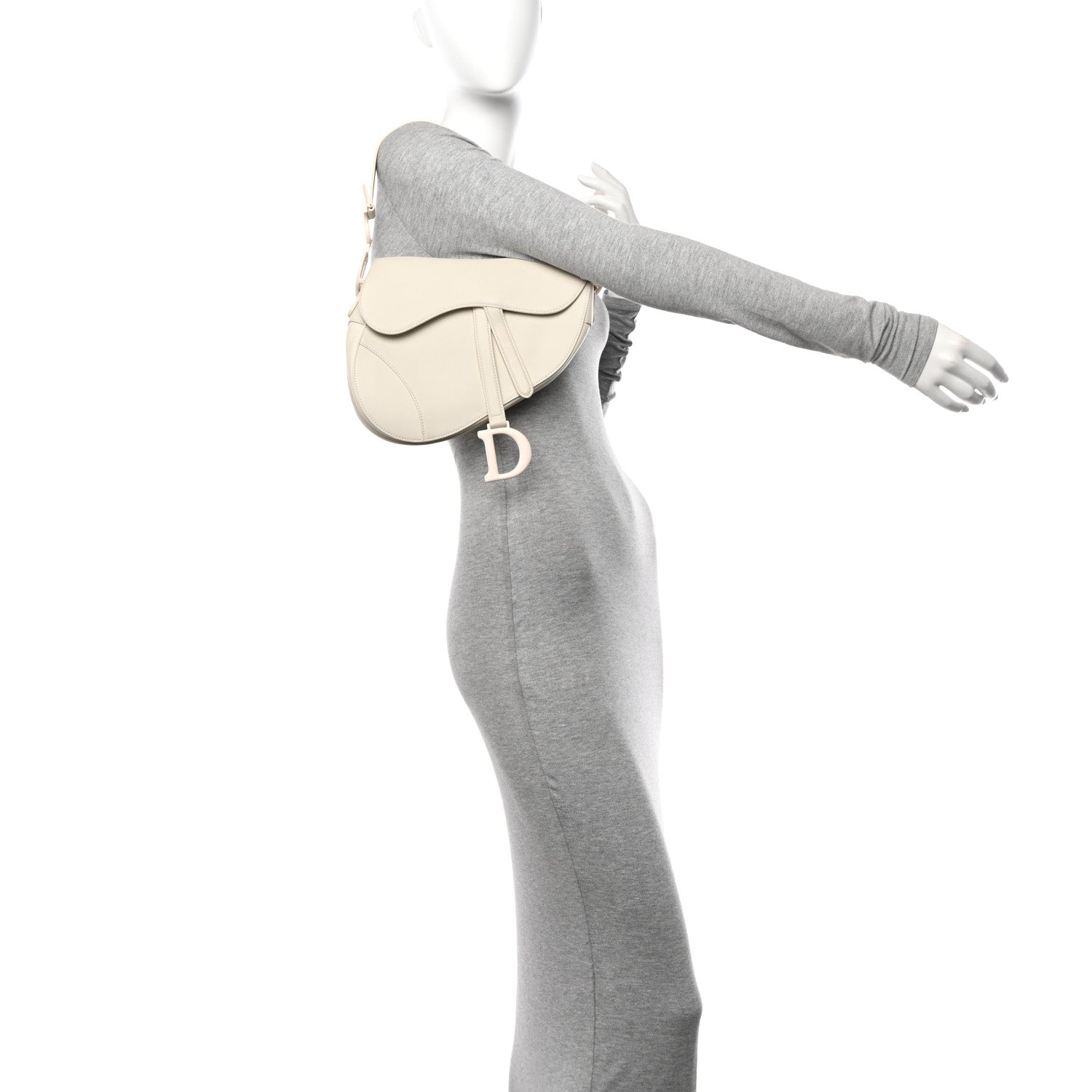 Christian Dior Ultra Matte Calfskin Saddle Bag Off White 2 of 11