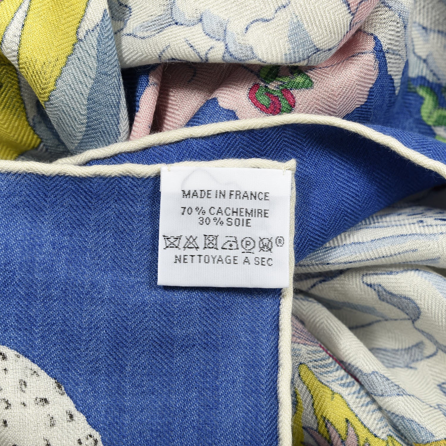 Hermes Cashmere Silk Cosmographia Shawl 140 Turquoise Jaune Rose 3 of 3