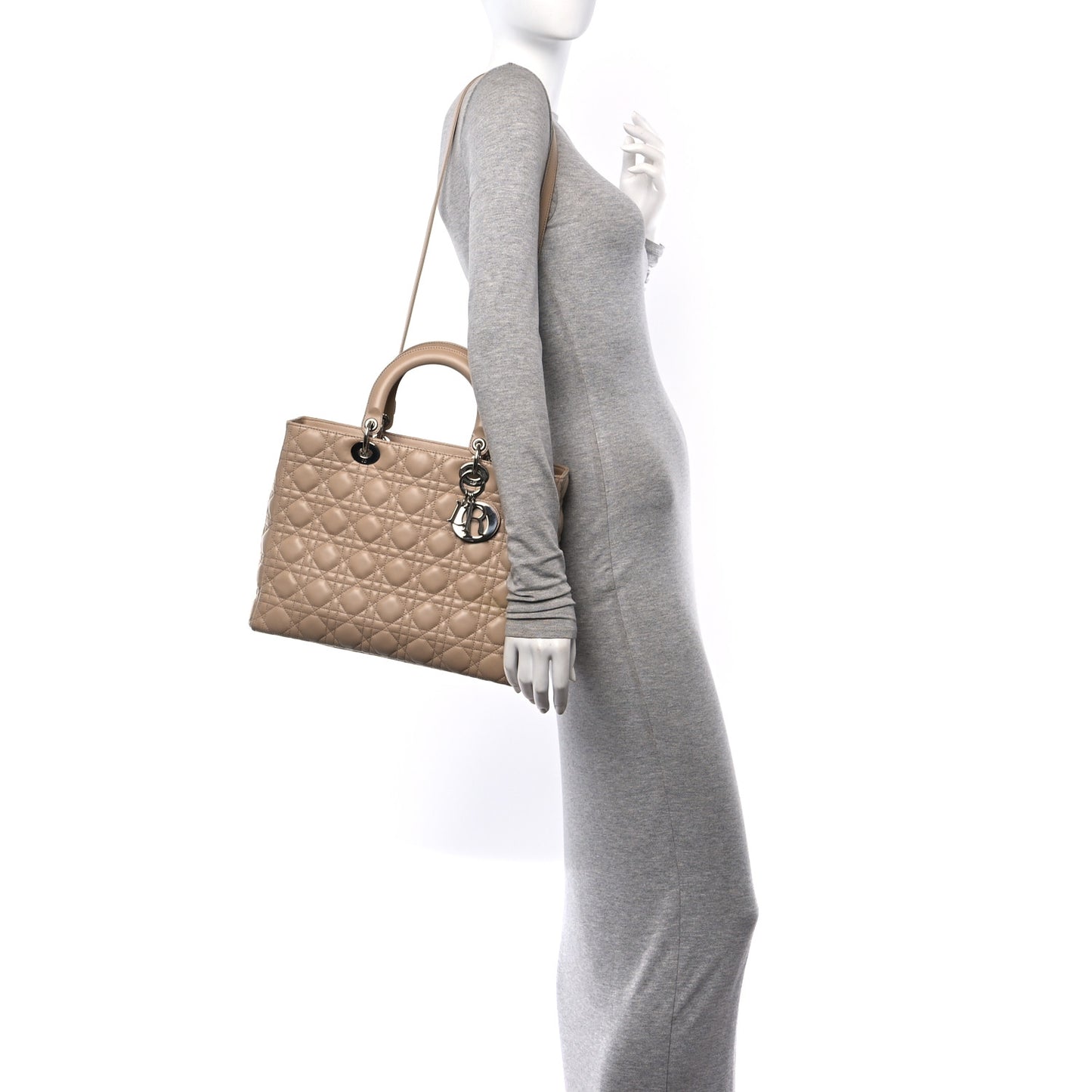 Lambskin Cannage Large Lady Dior Beige