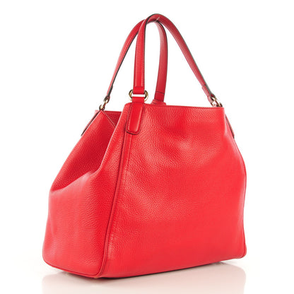 Gucci Pebbled Calfskin Medium Soho Shoulder Bag Red 3 of 7