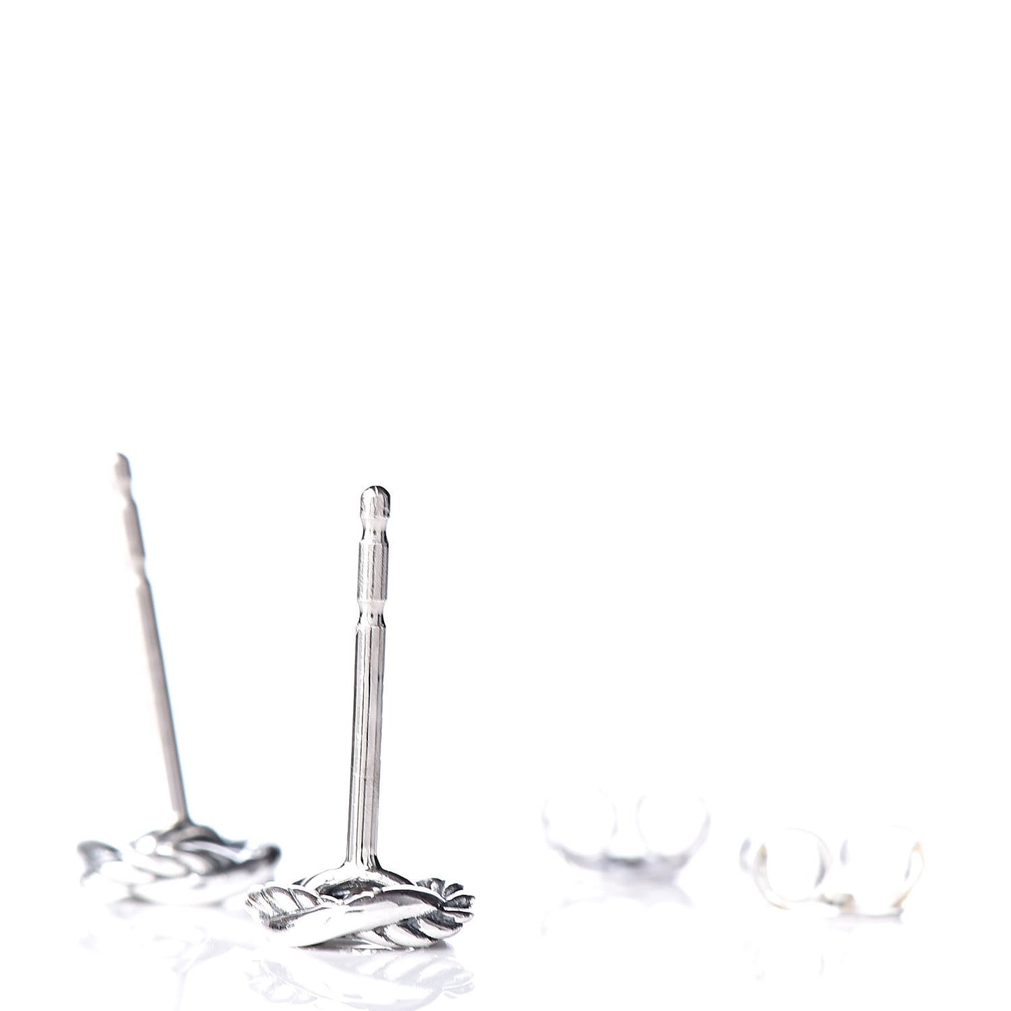 Sterling Silver Diamond 7mm Infinity Stud Earrings