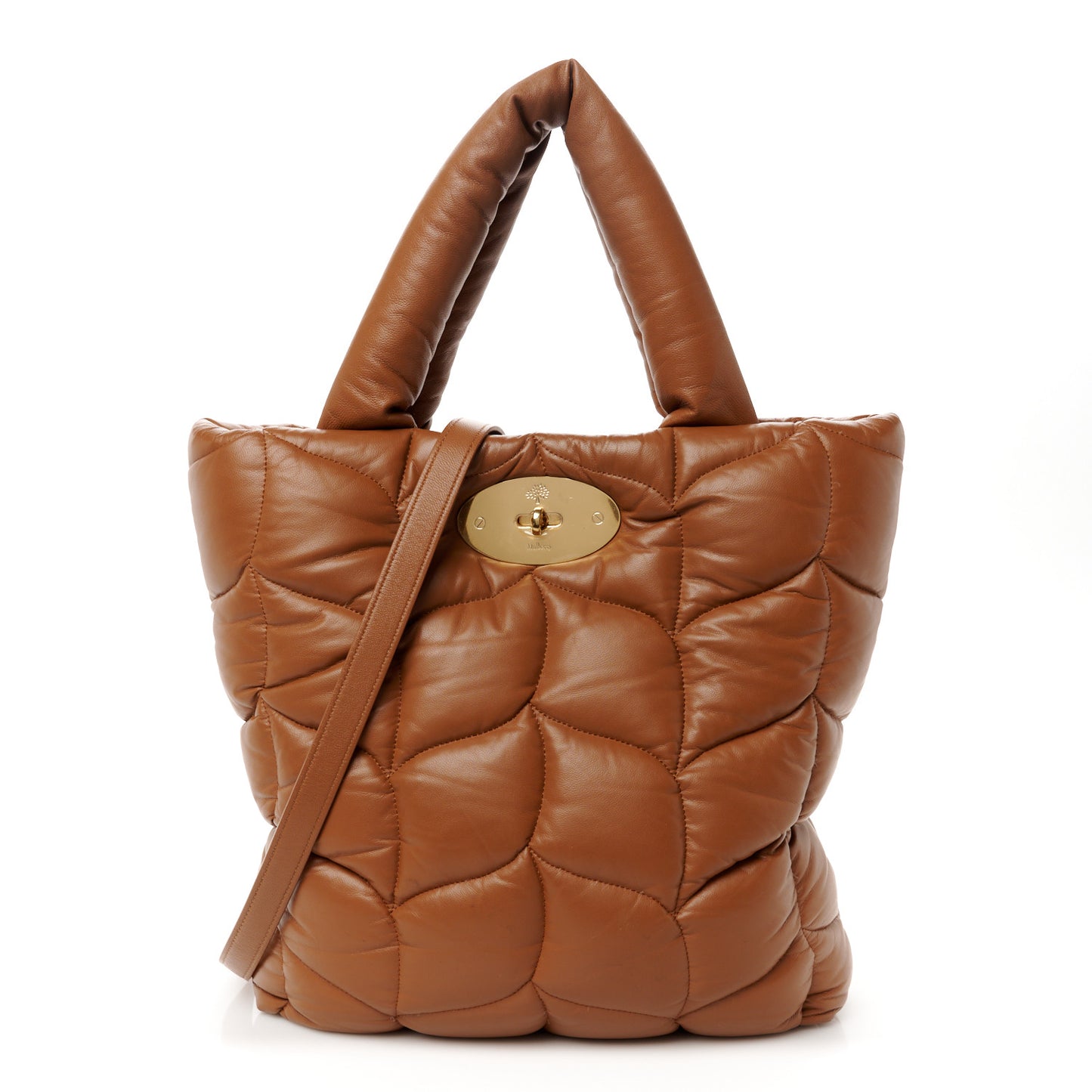 Nappa Pillow Quilted Big Softie Tote Tobacco Brown