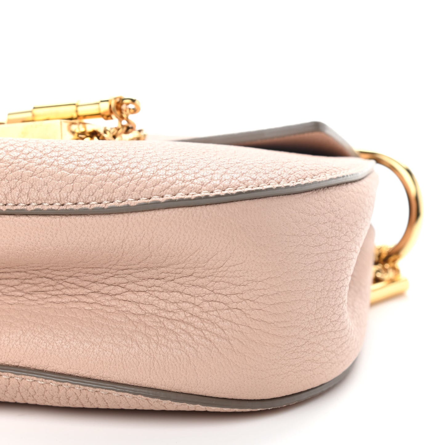 Grained Lambskin Mini Drew Shoulder Bag Cement Pink