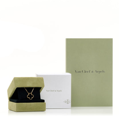 Van Cleef & Arpels 18K Yellow Gold Black Onyx Vintage Alhambra Pendant Necklace 5 of 5